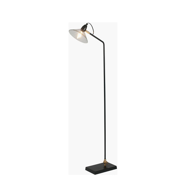 Anton Black Metal & Glass Floor Lamp