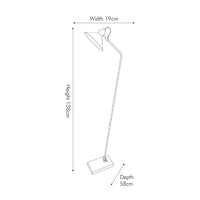 Anton Black Metal & Glass Floor Lamp