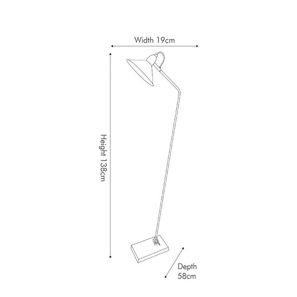 Anton Black Metal & Glass Floor Lamp