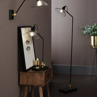 Anton Black Metal & Glass Floor Lamp