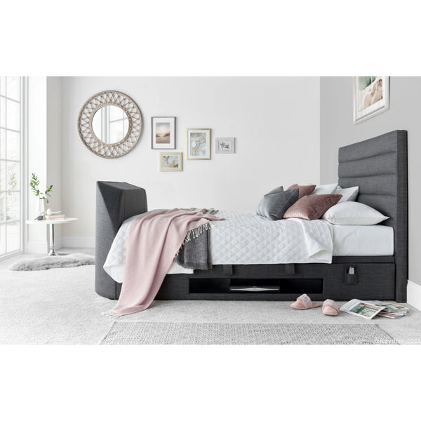 Abigail 5ft Upholstered TV Ottoman Bed Frame