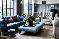Leather/Fabric Artisan Footstool