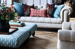 Leather/Fabric Artisan Footstool