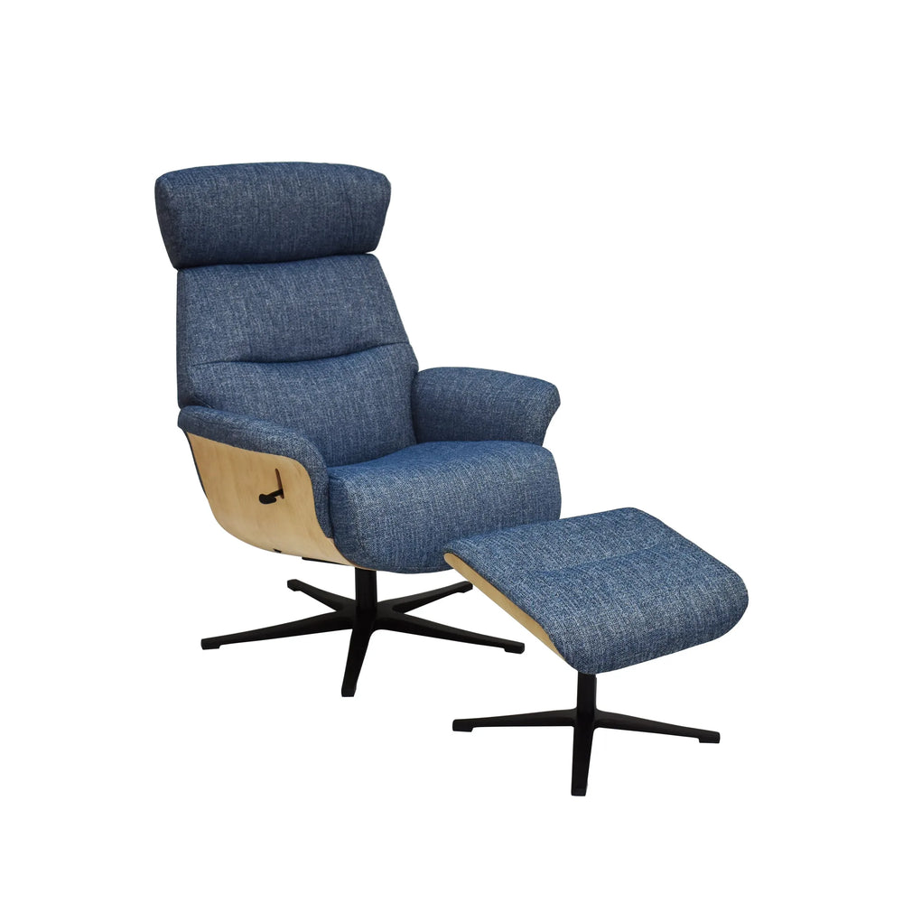 Boston Reclining Swivel Chair with Footstool