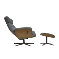 Boston Reclining Swivel Chair with Footstool