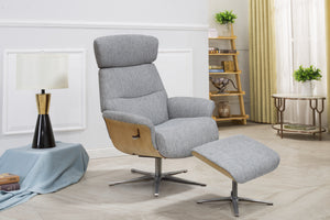 Boston Reclining Swivel Chair with Footstool