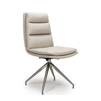 Nimo Swivel Dining Chair Taupe - Brushed Steel Leg