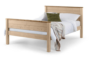 Paignton 4ft Small Double Wooden Bed Frame - High Foot End