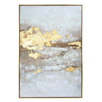 Golden Dusk Heavy Textured Framed Canvas Wall Art 80x120cm