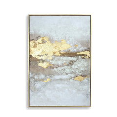 Golden Dusk Heavy Textured Framed Canvas Wall Art 80x120cm