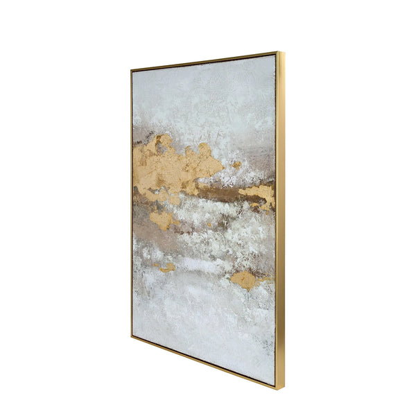 Golden Dusk Heavy Textured Framed Canvas Wall Art 80x120cm