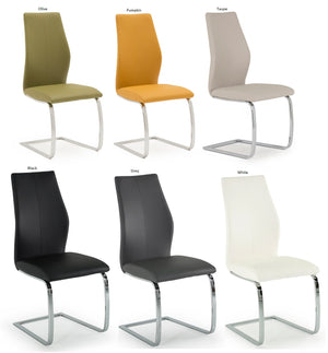 Eton Faux Leather Dining Chair in Grey