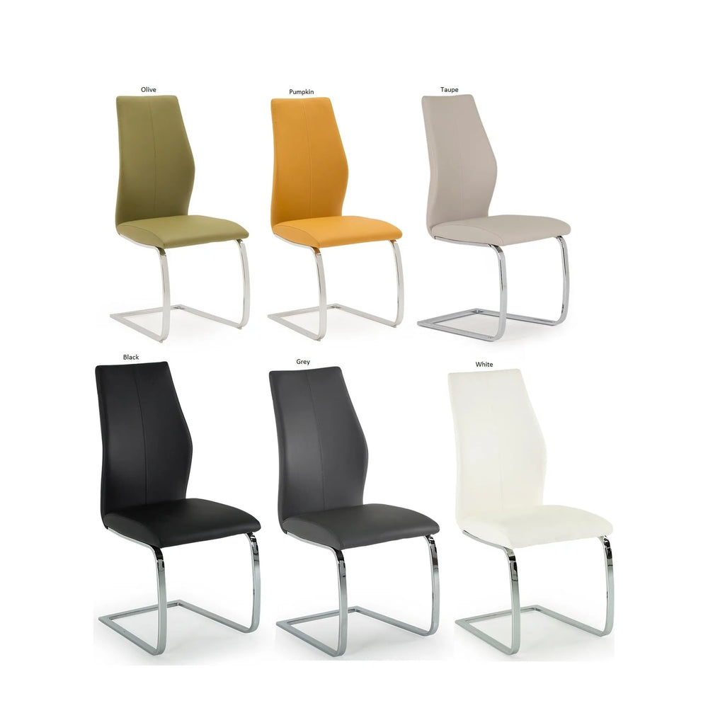 Eton Faux Leather Dining Chair in Grey