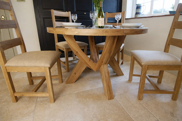 Francis Solid Oak Circular Dining Table