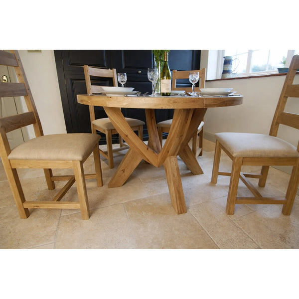 Francis Solid Oak Circular Dining Table