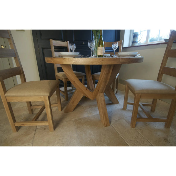 Francis Solid Oak Circular Dining Table