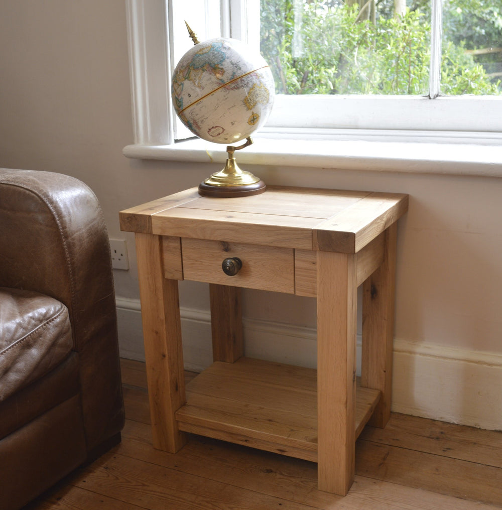 Francis Solid Oak Lamp Table