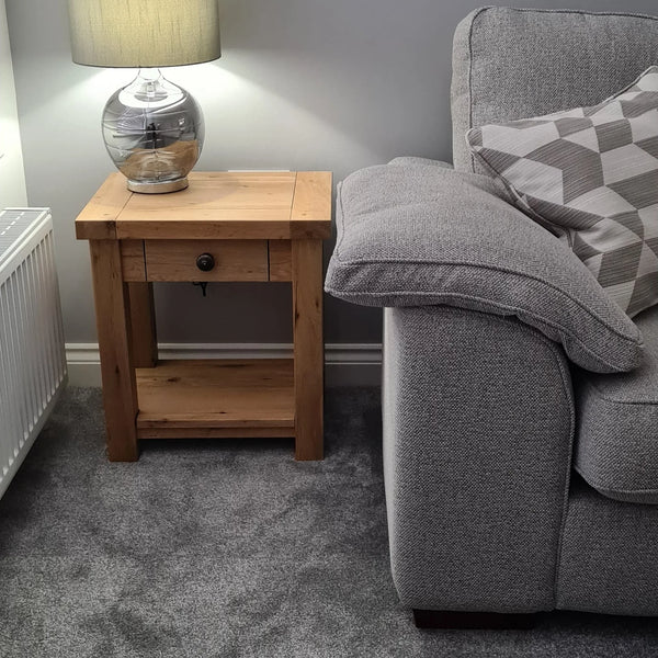 Francis Solid Oak Lamp Table