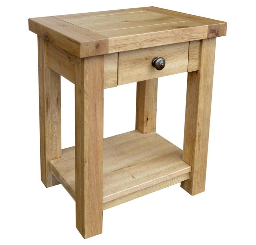 Francis Solid Oak Lamp Table