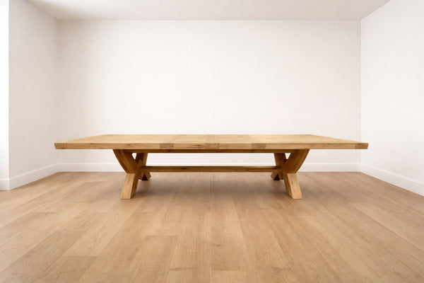Francis Solid Oak 2.5m - 3.5m Grand Oxbow Extending Table