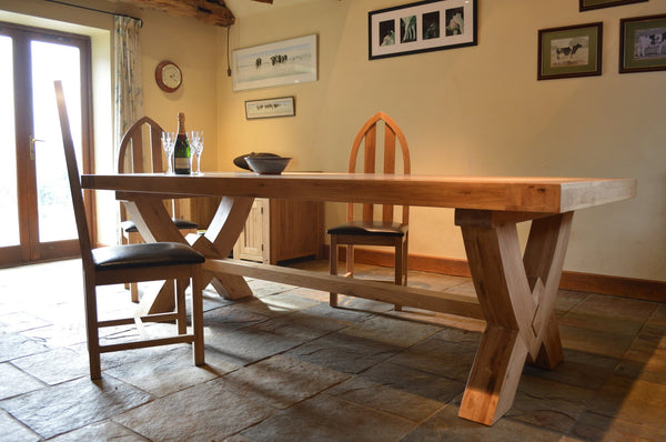 Francis Solid Oak 2.5m Grand Oxbow Table