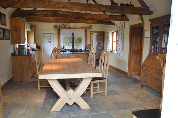 Francis Solid Oak 2.5m Grand Oxbow Table