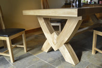 Francis Solid Oak 2.5m Grand Oxbow Table