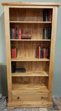 Francis Solid Oak Tall Wide Bookcase