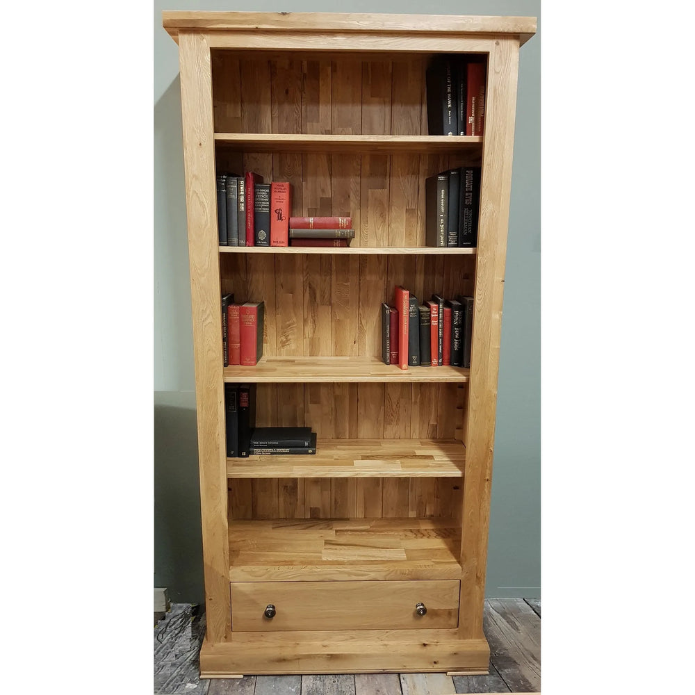 Francis Solid Oak Tall Wide Bookcase