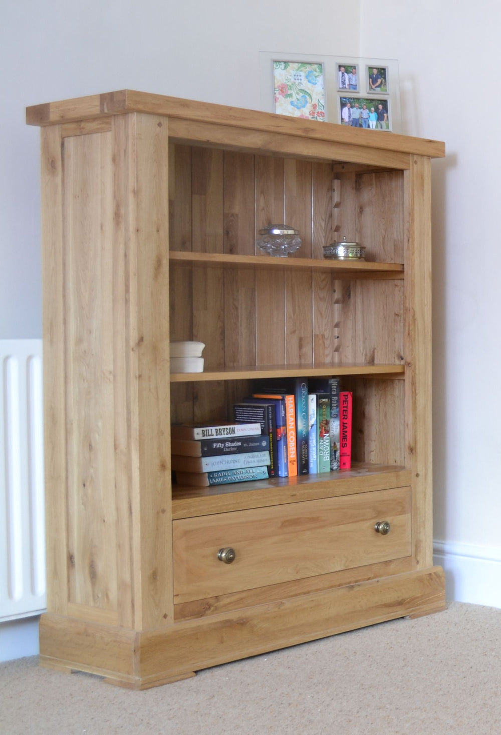 Francis Solid Oak Low Bookcase