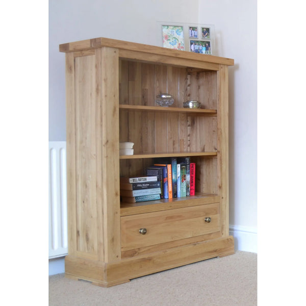 Francis Solid Oak Low Bookcase