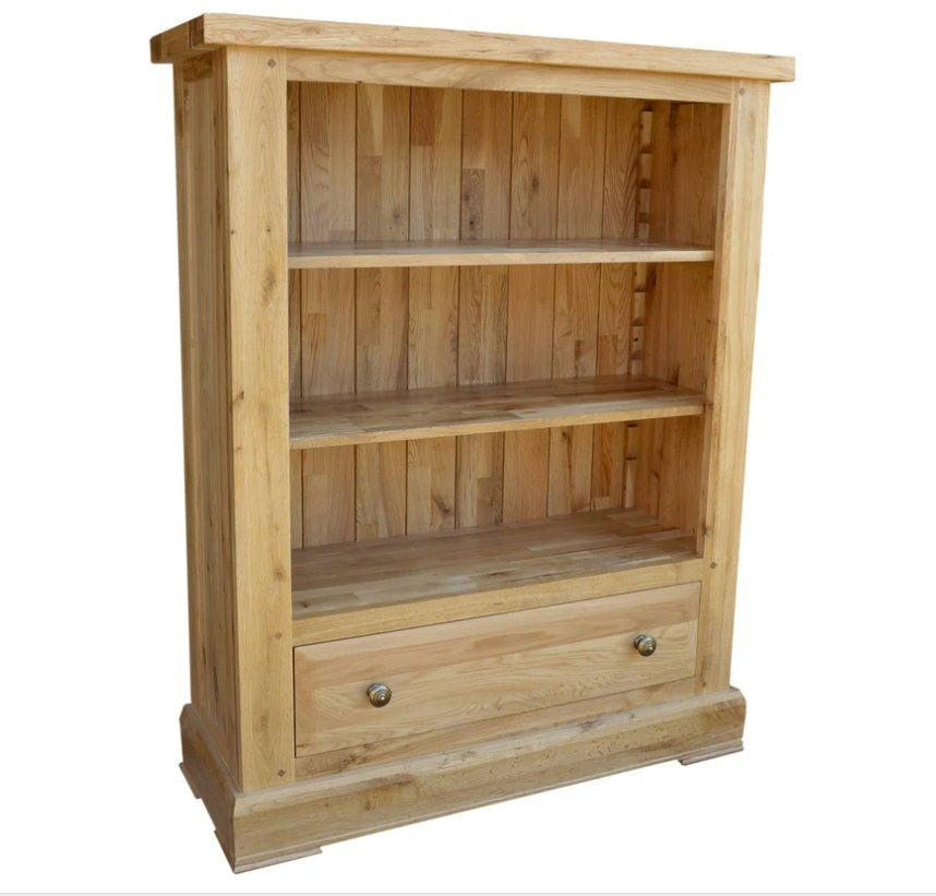 Francis Solid Oak Low Bookcase