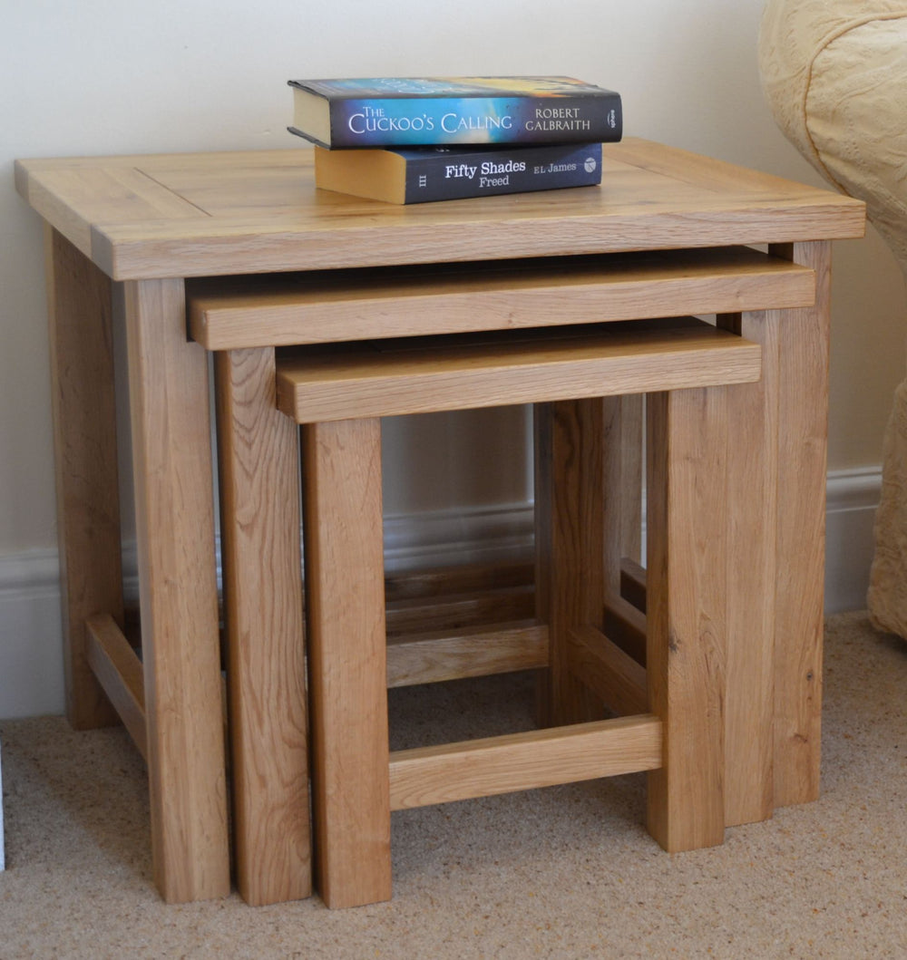 Francis Solid Oak Nest of Tables