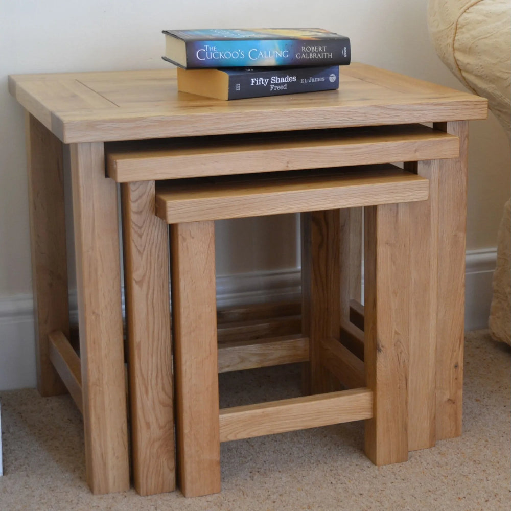 Francis Solid Oak Nest of Tables
