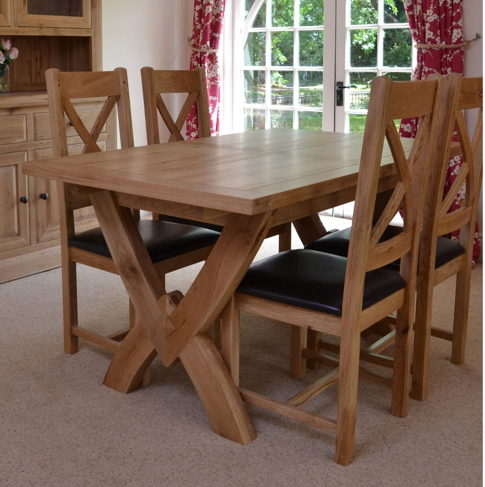 Francis Solid Oak Petite Oxbow Extending Table