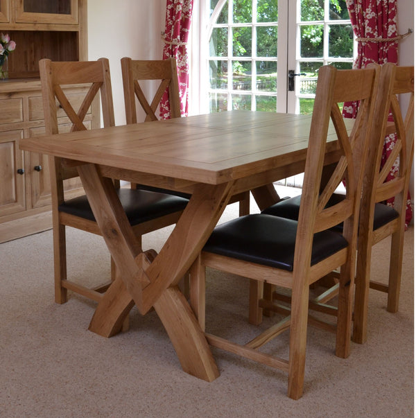 Francis Solid Oak Petite Oxbow Extending Table