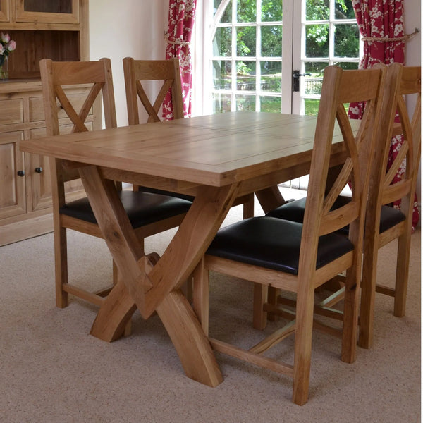 Francis Solid Oak Petite Oxbow Extending Table