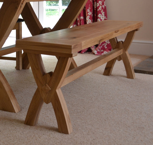 Francis Solid Oak Petite Oxbow Bench