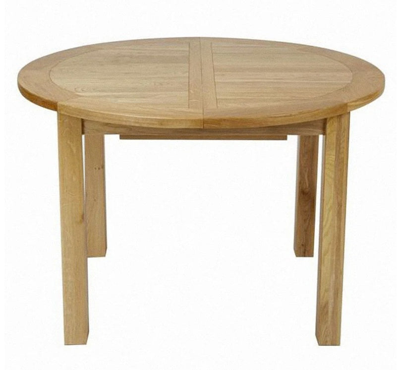 Francis Solid Oak Round Extending Table