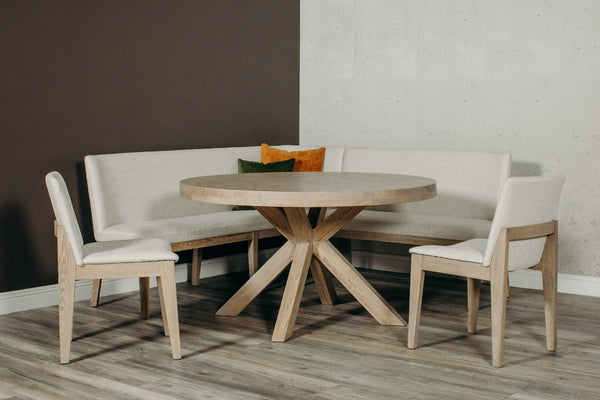 Fabiana Oak Corner Bench (2 parts made from long corner bench and short bench)