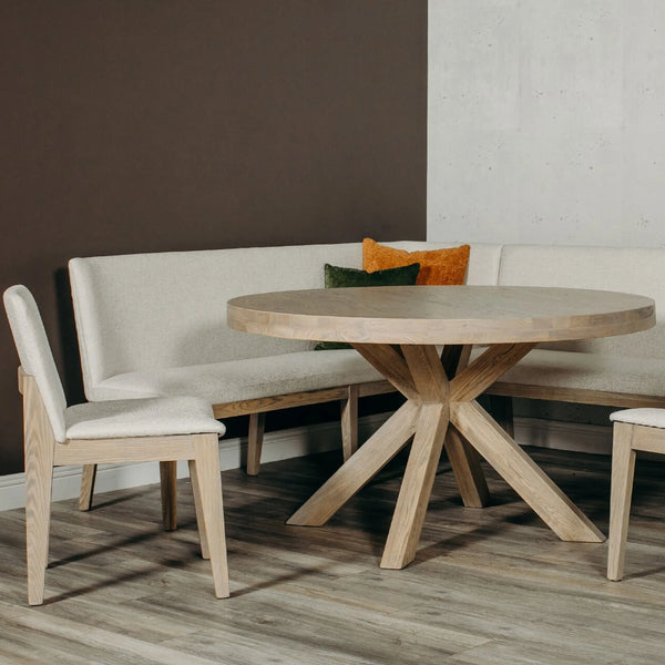 Fabiana Oak Corner Bench (2 parts made from long corner bench and short bench)