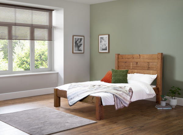 Newton 4ft6 Double Wooden Bed Frame - Low Foot End