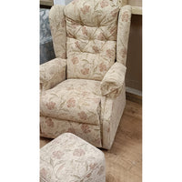 Clearance Buckfast Petite Chair w/ Arm Caps + Footstool