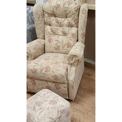 Clearance Buckfast Petite Chair w/ Arm Caps + Footstool