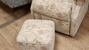 Clearance Buckfast Petite Chair w/ Arm Caps + Footstool