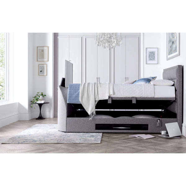 Kendall 6ft Upholstered TV Ottoman Bed Frame