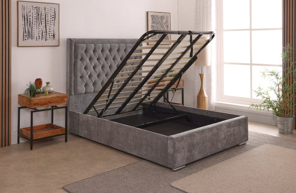 Lucia 54inch 4ft6 Double Upholstered Bed Frame with Ottoman Option