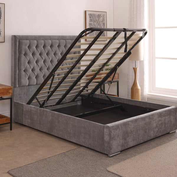 Lucia 54inch 4ft6 Double Upholstered Bed Frame with Ottoman Option