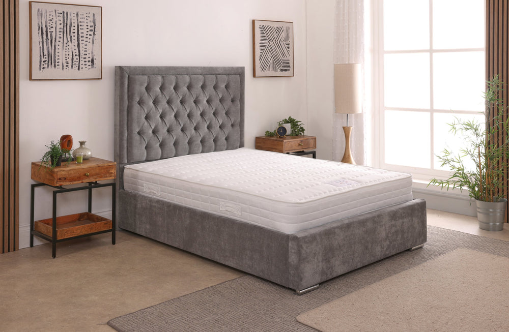 Lucia 54inch 4ft6 Double Upholstered Bed Frame with Ottoman Option