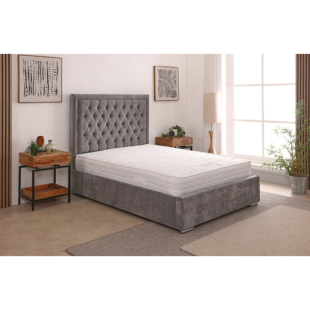 Lucia 54inch 4ft6 Double Upholstered Bed Frame with Ottoman Option